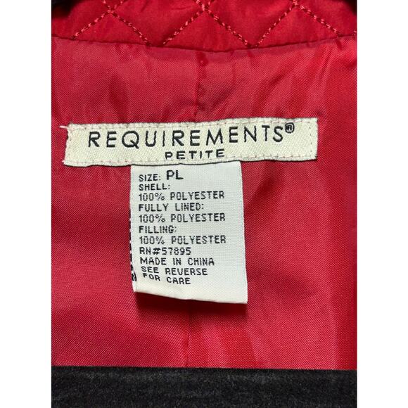 Requirements‎ Quilted Jacket Blazer Red Floral Embroidered Women's Plus Size - Picture 8 of 10